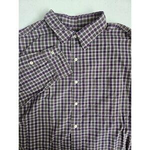 Polo by Ralph Lauren‎ Men's VTG XXL Purple Green Plaid Lowell Sport LS Button Up